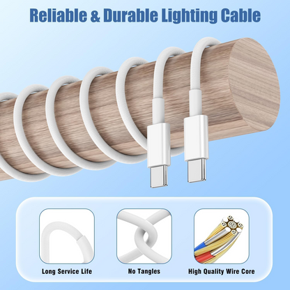 45W USB-C to USB-C Nylon Braided Fast Charging Cable 1M | PD Type-C Fast Charging Cable