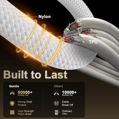 45W USB-C to USB-C Nylon Braided Fast Charging Cable 1M | PD Type-C Fast Charging Cable